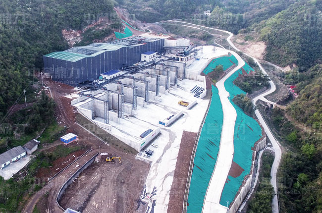 湖北松滋年產300萬噸砂石骨料生產線航拍圖